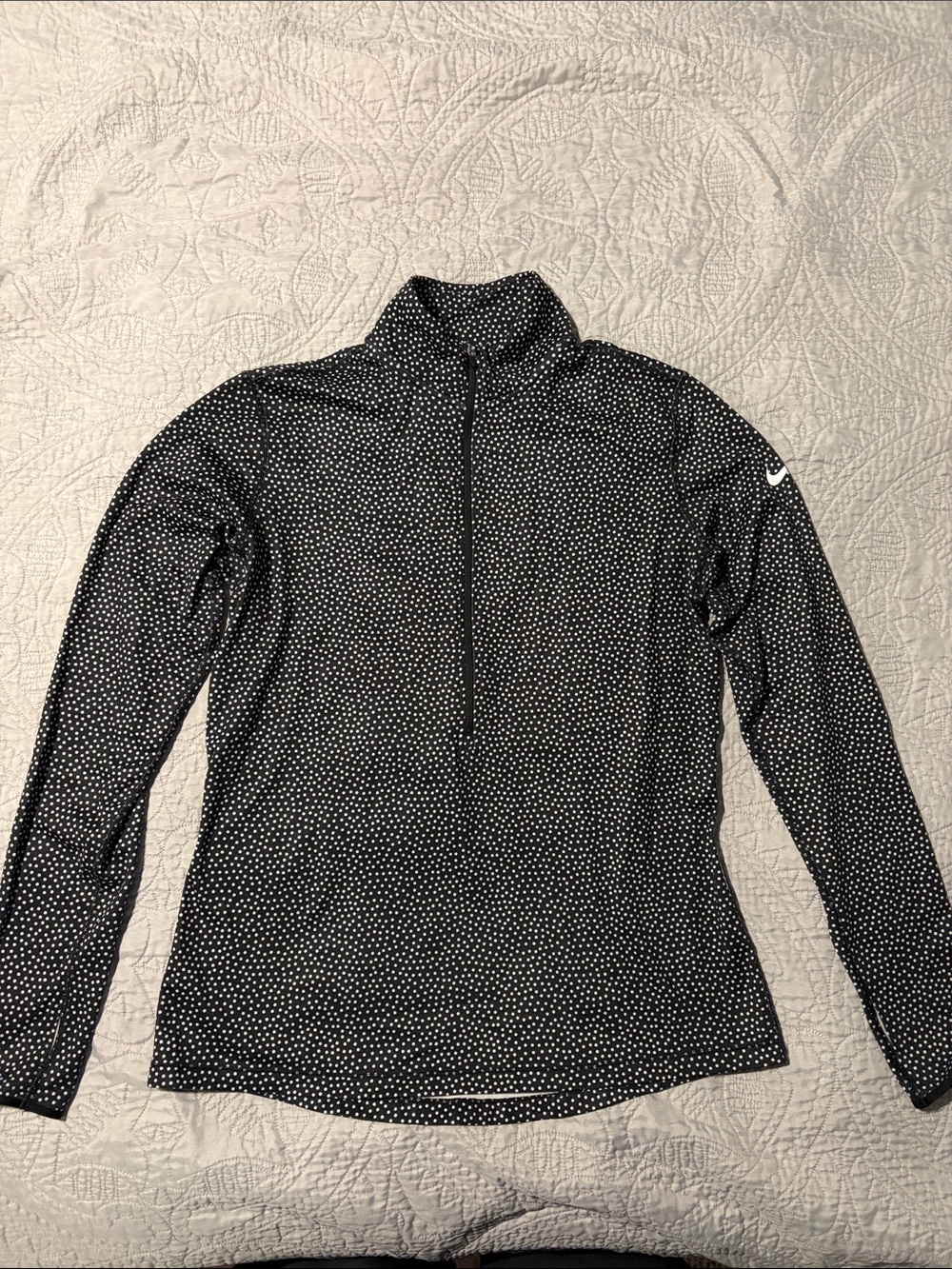 Nike Black with White Dot Quarter-Zip Pullover